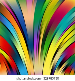Colorful smooth light lines background. Rainbow-colored. Vector illustration