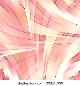 Colorful smooth light lines background. Orange, yellow,  pink colors. Vector illustration