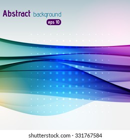 Colorful smooth light lines background. Pink, purple, blue colors