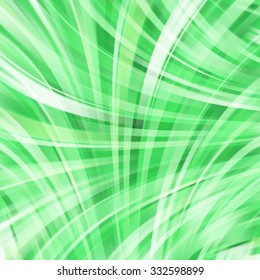 Colorful smooth light lines background. Green, white colors.  Vector illustration