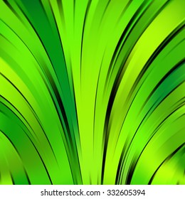Colorful smooth light lines background. Green colors. Vector illustration