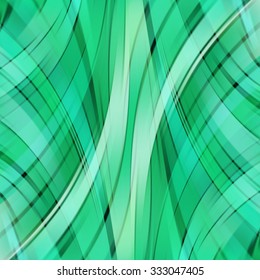 Colorful smooth light lines background. Green colors.  Vector illustration