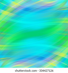 Colorful smooth light lines background. Green, blue colors. Vector illustration