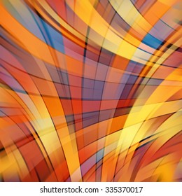 Colorful smooth light lines background. Art abstract geometric diagonal pattern blurred background in gold, yellow, orange, blue and brown colors