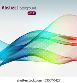 Colorful smooth light lines background. Rainbow-colored. Vector illustration