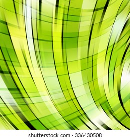 Colorful smooth light lines background. Green colors. Vector illustration