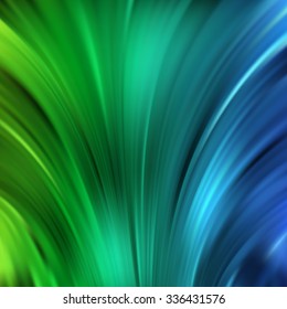 Colorful smooth light lines background. Green, blue colors. Vector illustration