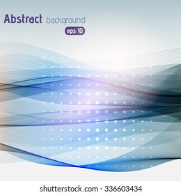 Colorful smooth light lines background.  Blue, gray colors. Vector illustration