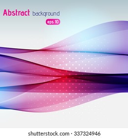Colorful smooth light lines background. Pink, purple colors. Vector illustration