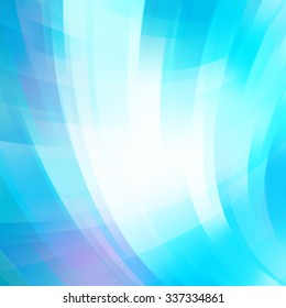 Colorful smooth light lines background. Blue, white colors. Vector illustration