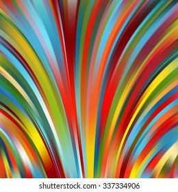 Colorful smooth light lines background. Rainbow-colored.  Vector illustration