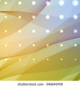 Colorful smooth light lines background. yellow, green, blue, orange colors.  Vector illustration