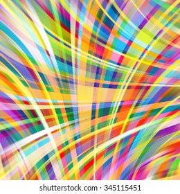 Colorful smooth light lines background. yellow, red, pink, blue, green colors. Vector illustration