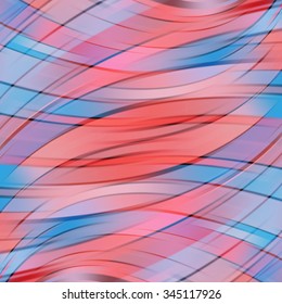 Colorful smooth light lines background. Red, blue colors. Vector illustration