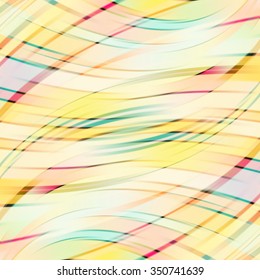 Colorful smooth light lines background. White, yellow, pink colors. Vector illustration