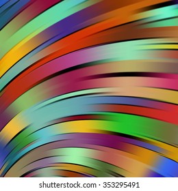 Colorful smooth light lines background. Red, brown, green, yellow colors. Vector illustration