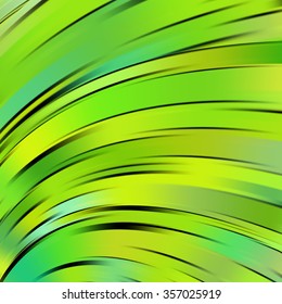 Colorful smooth light lines background. Green colors. Vector illustration