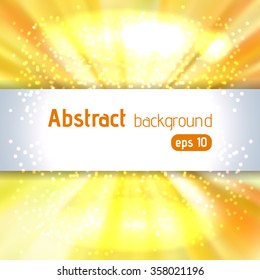 Colorful smooth light lines background. Yellow color. Vector illustration