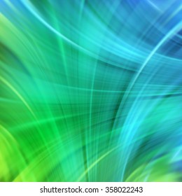 Colorful smooth light lines background. Green, blue colors Vector illustration