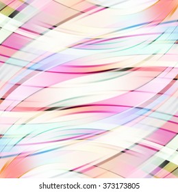 Colorful smooth light lines background. Pink, white colors. Vector illustration.