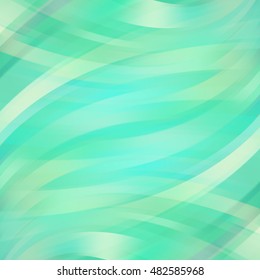 Colorful smooth light lines background. Vector illustration. Green color. 