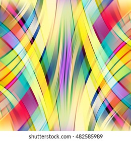 Colorful smooth light lines background. Vector illustration. Yellow, green, blue, red colors. 