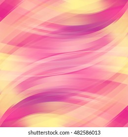 Colorful smooth light lines background. Vector illustration. Pink, yellow colors