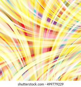 Colorful smooth light lines background. Yellow  colors. Vector illustration.