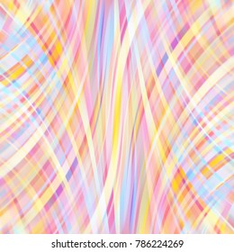 Colorful smooth light lines background. Pastel yellow, pink, orange colors. Vector illustration.