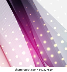 Colorful smooth light lines background.Pink, purple, gray colors. Vector illustration