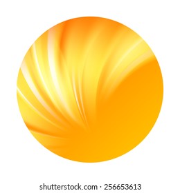 Colorful smooth light lines inside circle frame. Vector illustration.