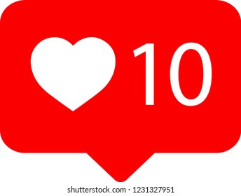 Colorful smooth like icon, heart vector, love sign, follower comment. Social media set notifications. Vector.