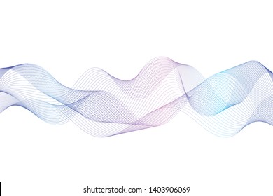 Colorful smooth lines with white background. Template for design