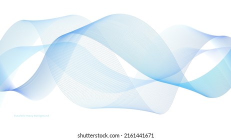 Farbige, glatte Linien mit weißem Hintergrund. Futuristische Wavy-Illustration