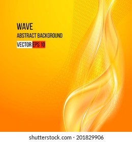 Colorful smooth orange lines background. Vector illustration