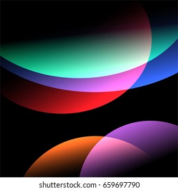 Colorful smooth twist light lines vector background.