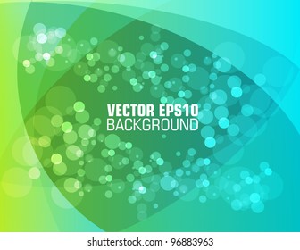 Colorful smooth twist light lines and bokeh vector background