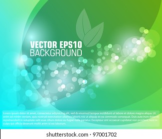 Colorful smooth twist light lines and bokeh vector background