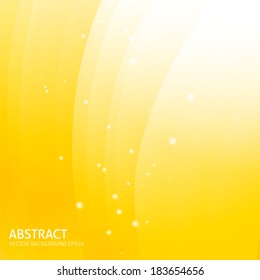 Colorful smooth wavy curved lines. Yellow, orange, white colors background