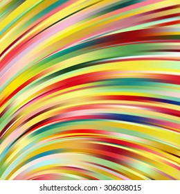 Colorful smooth yellow, red, green lines background. Vector illustration