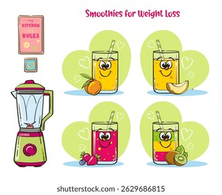 Colorful Smoothie Glasses for Weight Loss