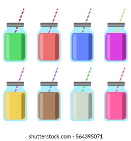 Colorful smoothies set