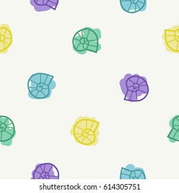 Colorful snail conchs - vector background