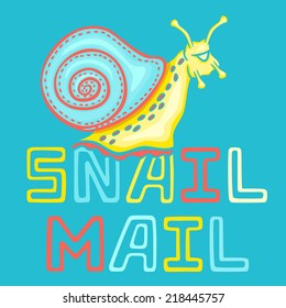 Colorful Snail Mail vector icon