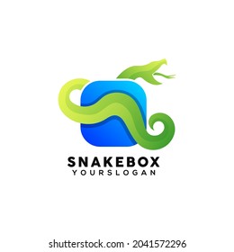 colorful snake box logo design