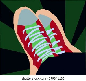  colorful sneakers mosaic vector