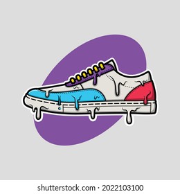 colorful sneakers shoes illustration sticker