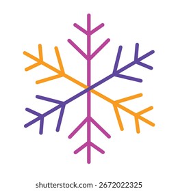 Colorful snowflake icon vector illustration, Modern winter and Christmas symbol in flat design