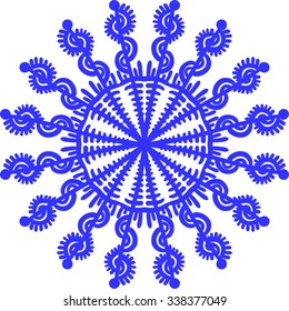 Colorful snowflake on white background. Vector illustration.