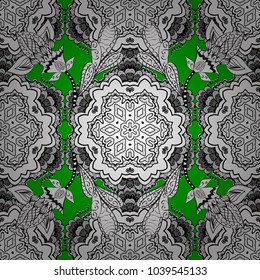Colorful snowflake simple seamless pattern. Symbol of winter, Merry Christmas holiday, Happy New Year 2019. Vector colorful pattern on white, gray, black color. Abstract wallpaper, wrapping decoration